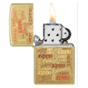 Zippo Windproof Lighter – Regular Brushed Chrome – Zippo Logos Design – 48703