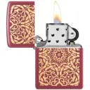 ولاعة زيبو المقاومة للرياح – "Brushed Chrome" الحجم العادي – تصميم زخرفة الفلغري (Filigree) – 48704