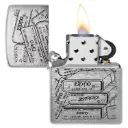 Zippo Windproof Lighter – Regular Brushed Chrome – Bottom Stamps Design – 48713-200