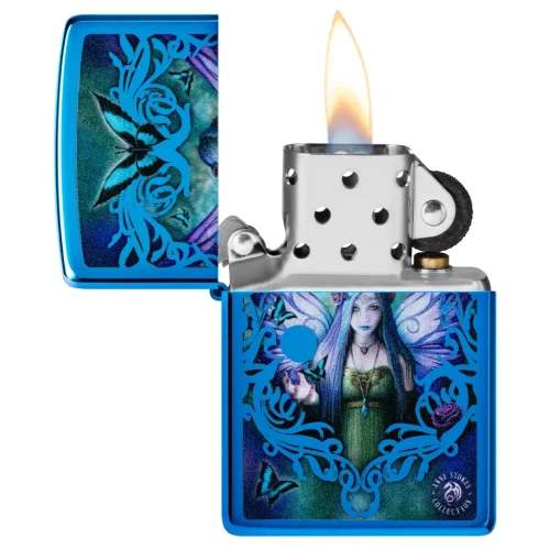 ولاعة زيبو المقاومة للرياح – مجموعة آن ستوكس – تصميم الجمجمة والأجنحة (Skull & Wings) – 48985