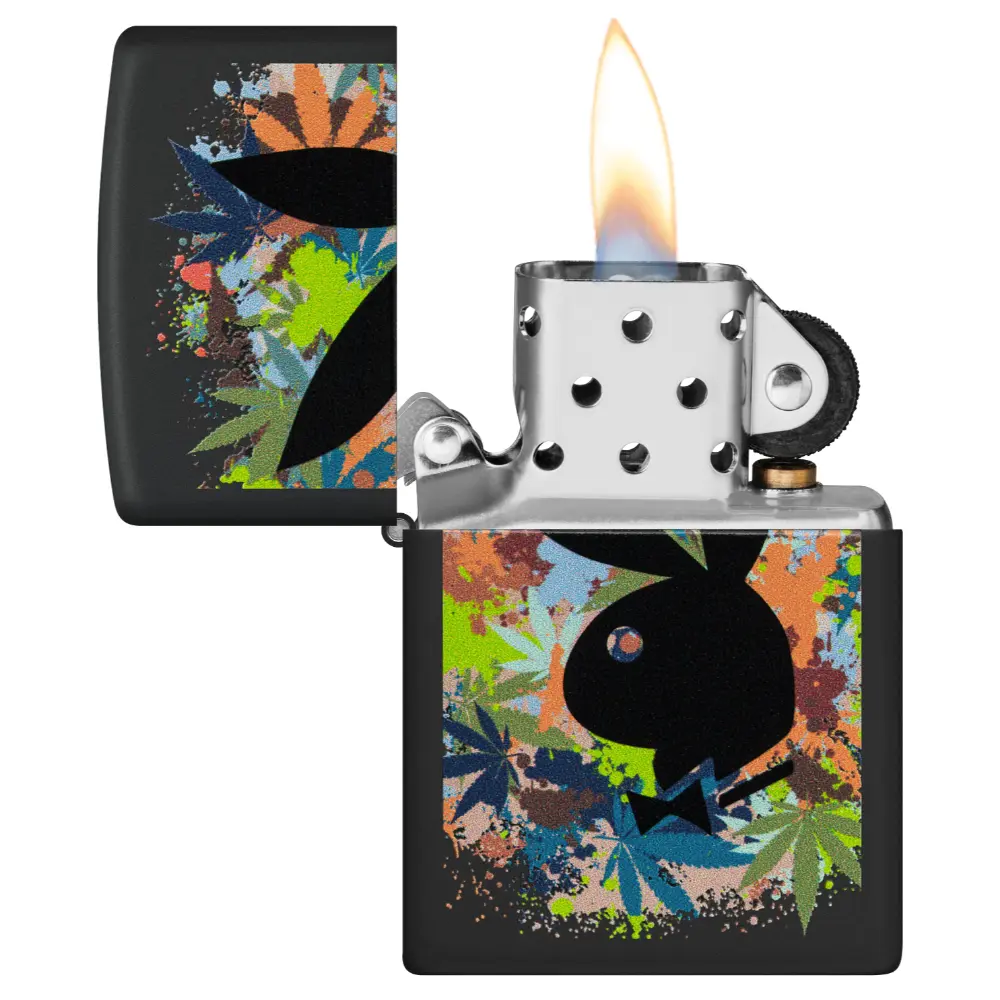 Zippo Windproof Lighter – Regular Black Matte – Playboy Design – 46222-218
