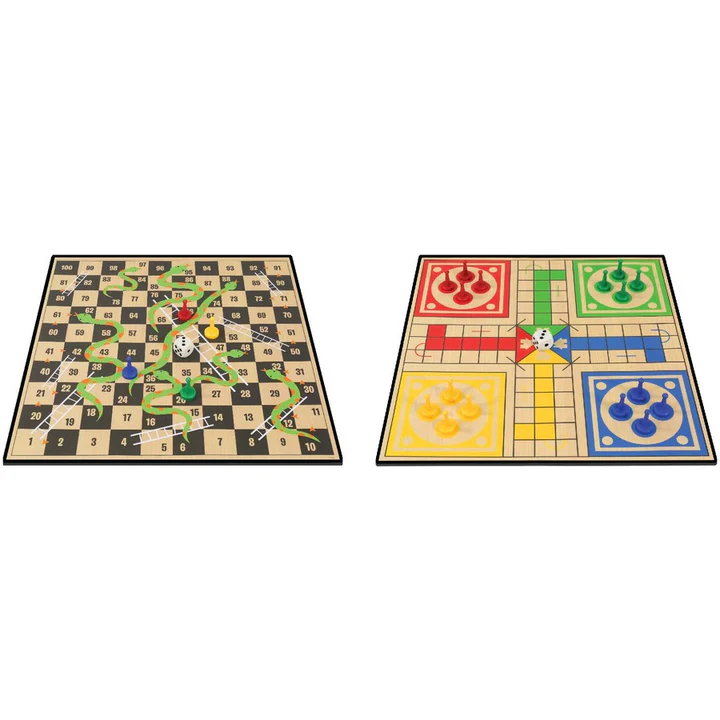 لعبة 2 في 1 لودو وسلم وثعبان من مجموعة الألعاب الكلاسيكية من أمباسادور