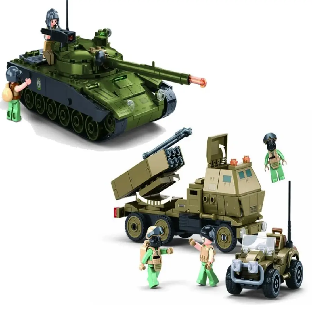 مجموعة مكعبات بناء عملية المطاردة والقضاء (غارة) من جيش سلوبان - 557 قطعة