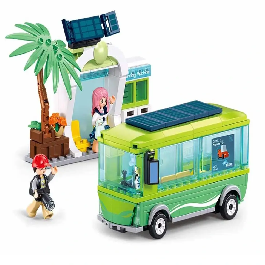 مجموعة مكعبات بناء حافلة الطاقة الجديدة من سلسلة متروبوليس سلوبان - 239 قطعة