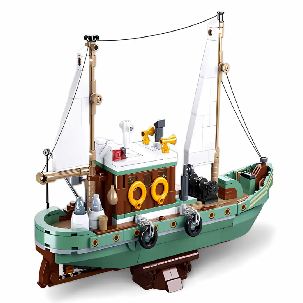 مجموعة مكعبات قارب الصيد من سلوبان - 610 قطع