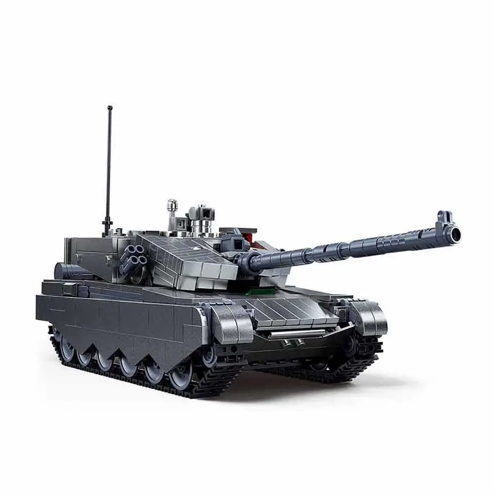 مجموعة مكعبات بناء دبابة ZTZ-99A (بطلاء معدني) بمقياس 1/35 من سلوبان - 1079 قطعة