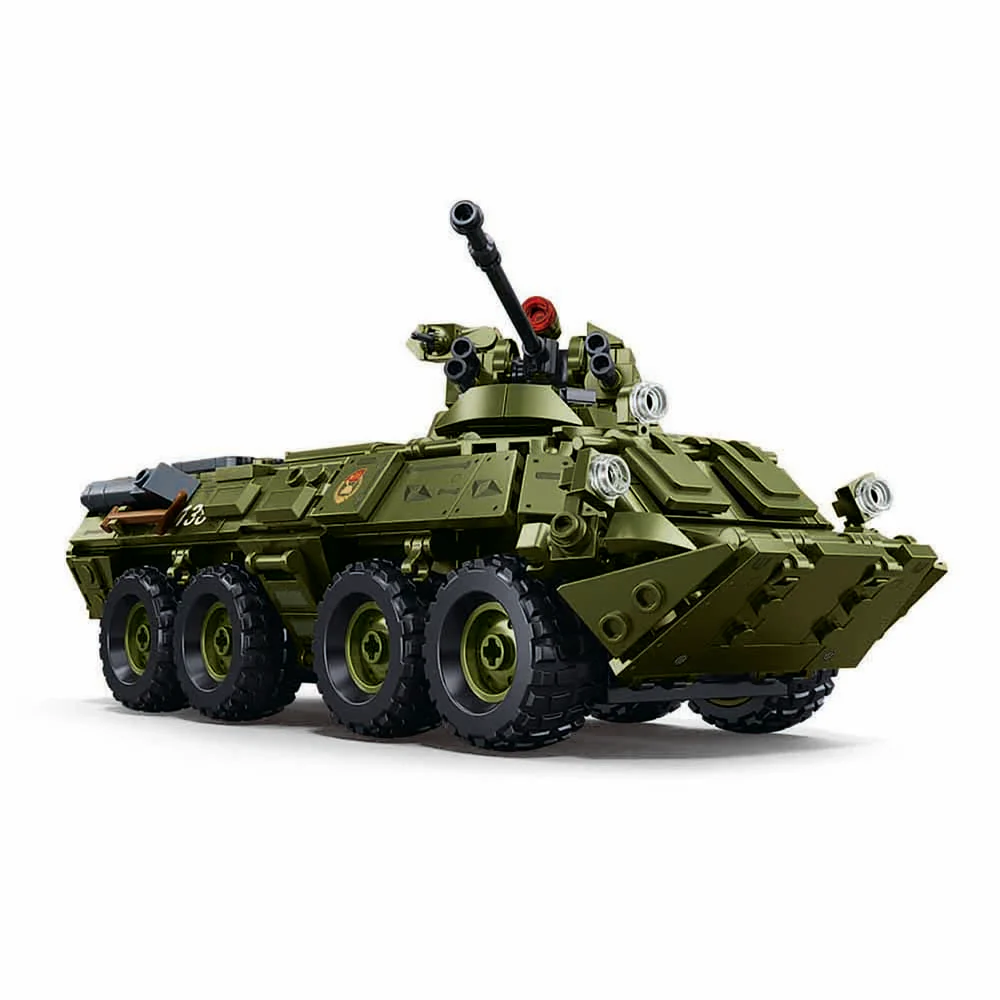  مجموعة مكعبات بناء مركبة القتال BTR-80A (2 في 1) من سلوبان - 611 قطعة 