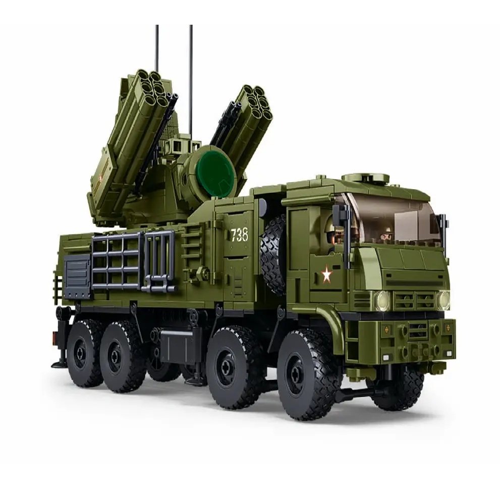 مجموعة مكعبات بناء نظام الدفاع الجوي ذاتي الحركة Pantsir-S1S من سلوبان - 669 قطعة