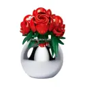 مجموعة مكعبات بناء زهور الورد الأحمر مع مزهرية مطلية من سلوبان بلايريد - 313 قطعة