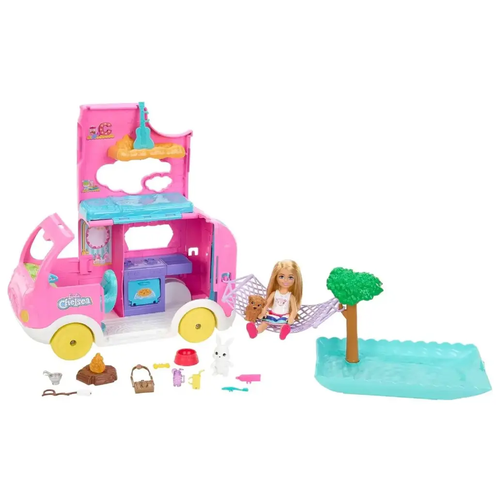 مجموعة لعب باربي تشيلسي "عربة التخييم"
