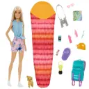 دمية باربي التخييم "ماليبو" مع حيوان أليف وإكسسوارات