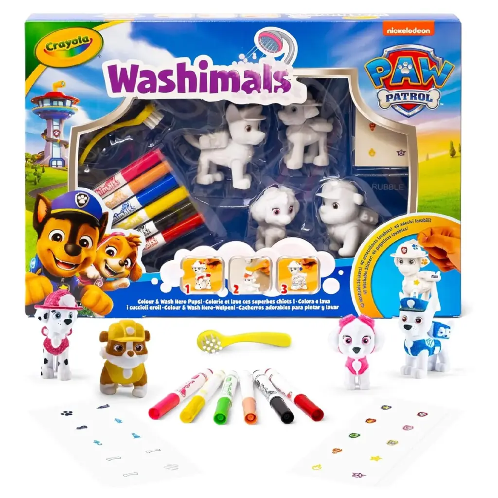 Crayola Washimals Paw Patrol 4 Pack with Sticker Decals