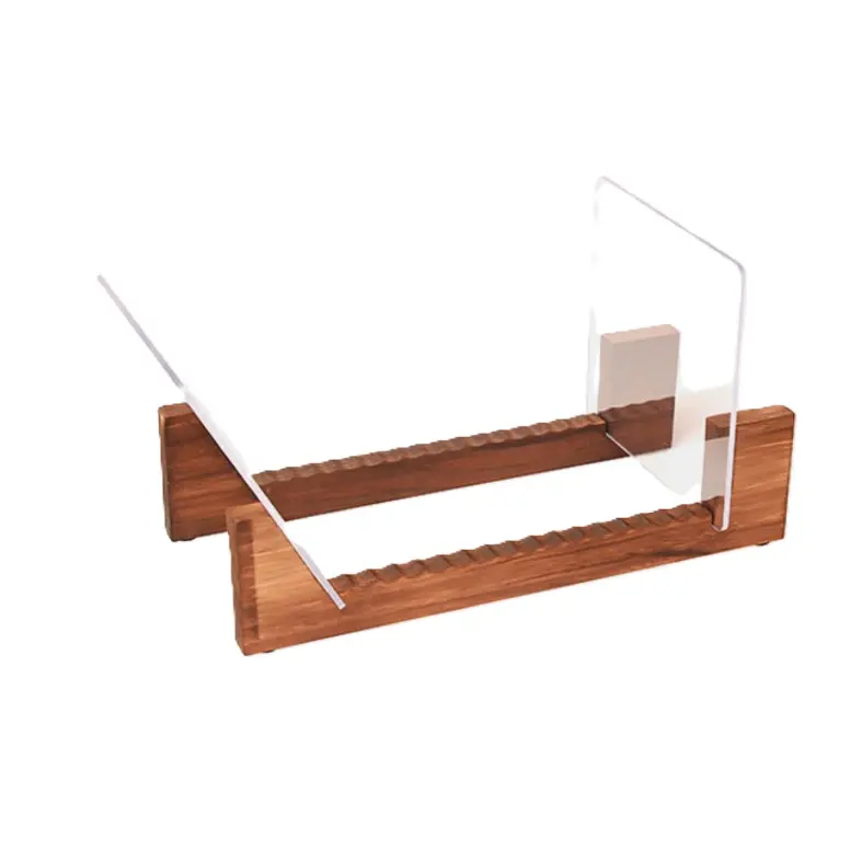 حامل أسطوانات الفينيل من خشب الكندلنوت مع الأكريليك "إم جي آي"