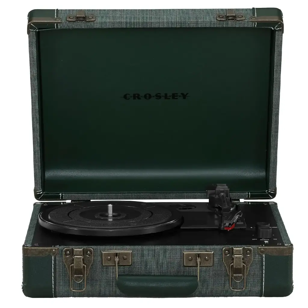 مشغل أسطوانات "كروسلي" ديلوكس التنفيذي مع خاصية إرسال البلوتوث - لون خشب الصنوبر