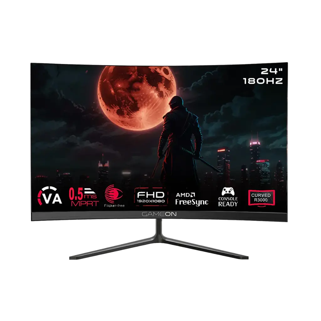 GAMEON 24" FHD 180Hz VA Curved Gaming Monitor