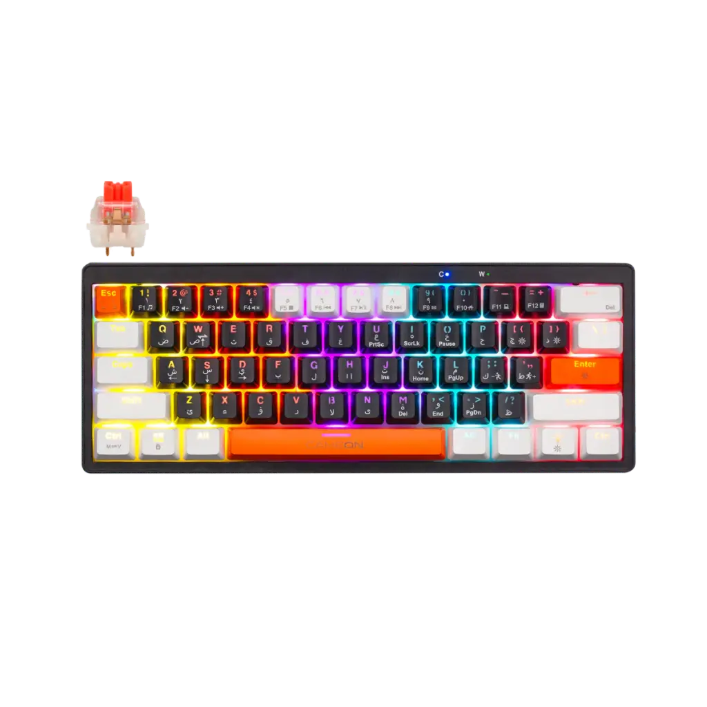 GAMEON AEROX 60% RGB Mechanical Keyboard Red Switch - EN/AR