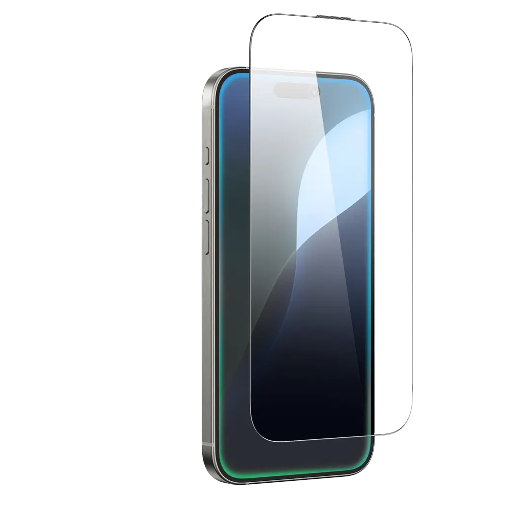 شاشة حماية "أمايزينج ثينج فيوجن" زجاجية ثلاثية الأبعاد مع فلتر غبار (Titan Clear) لهاتف آيفون 16 برو ماكس