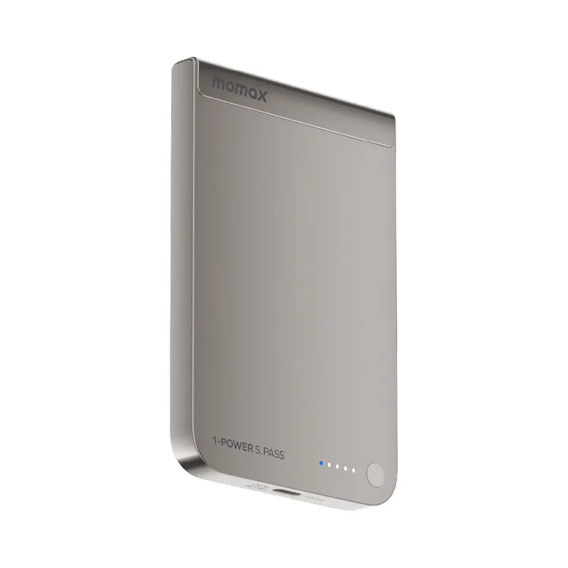 Momax 1-Power S.Pass 5000mAh Qi2 Magnetic Wireless Power Bank - Titanium
