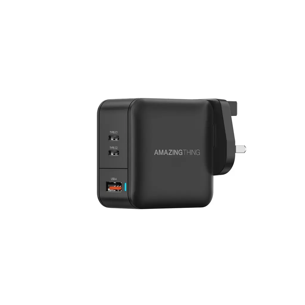 شاحن جداري "أمايزينج ثينج ثاندر برو جين" (GaN) بقوة 66 واط بـ 3 منافذ (2 USB-C + 1 USB-A) - ثلاثي (UK)