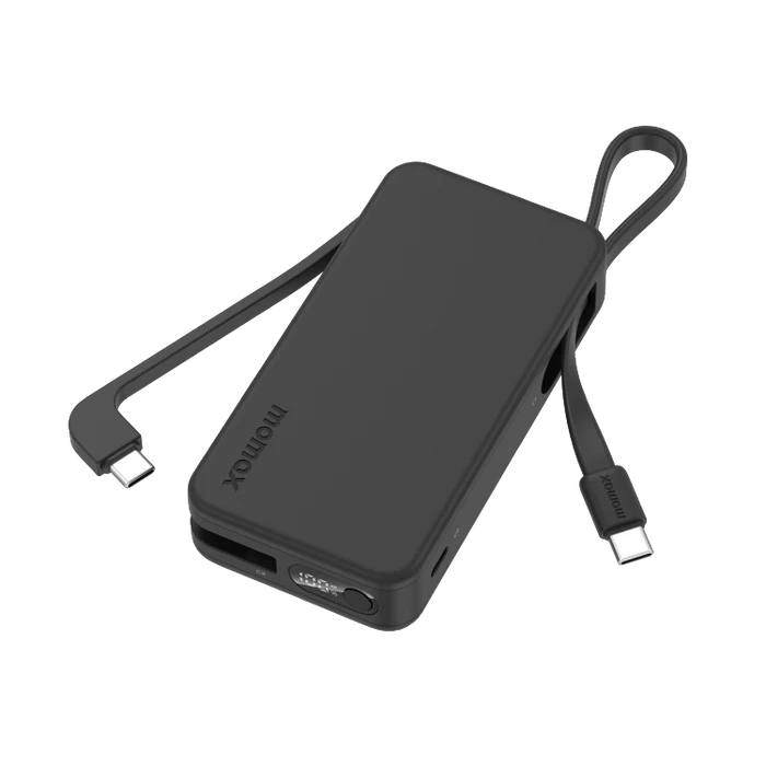 Momax 1-Power Vital+ 10000mAh Power Bank with Dual USB-C Cable - Black