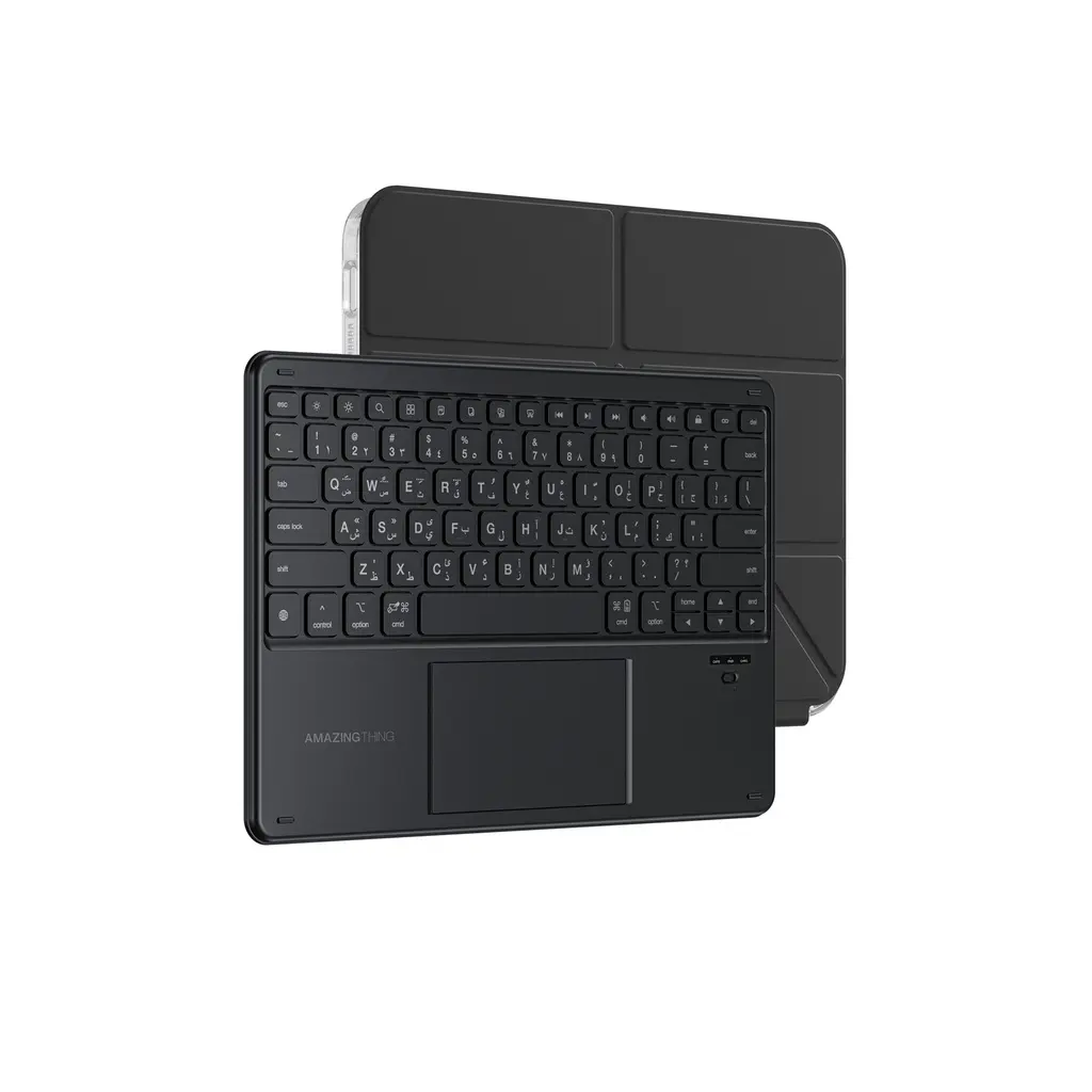 AmazingThing Minimal Case with English & Arabic Keyboard for iPad Air 11" (M3/M2) 2025 - Black