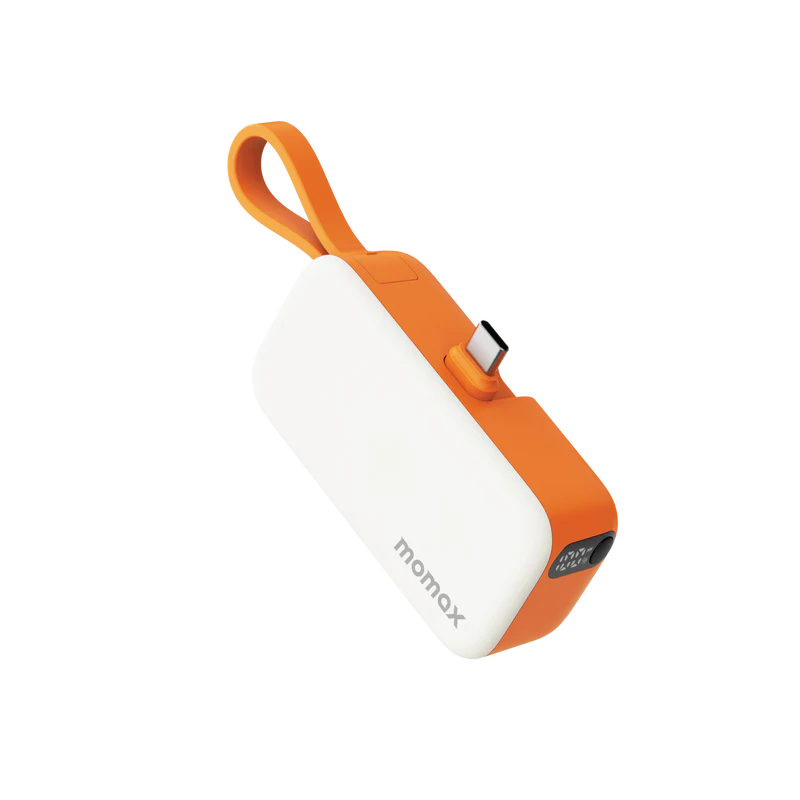 Momax 1-Power Mini 5000mAh 3-in-1 Power Bank with USB-C Plug - Orange