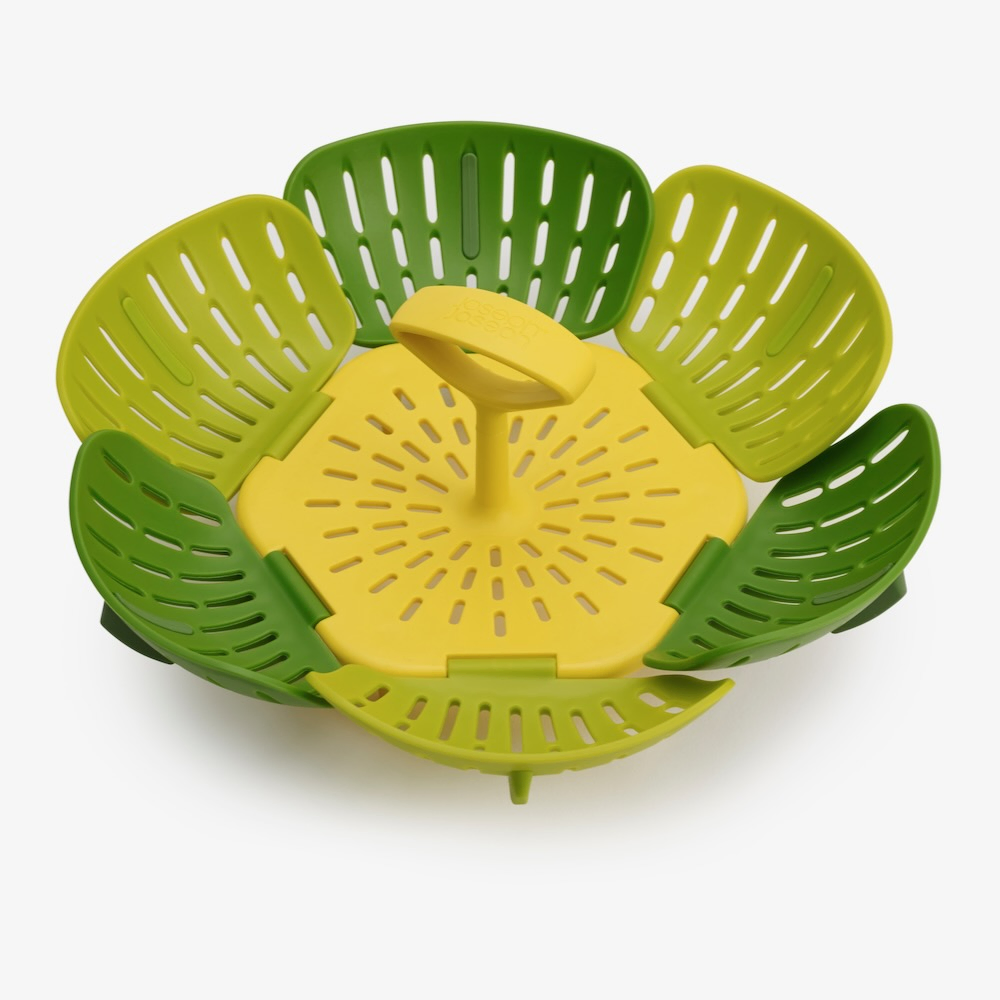 سلة طهي بالبخار قابلة للطي "جوزيف جوزيف بلوم" (Bloom) - لون أخضر