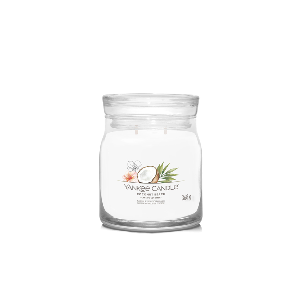 شمعة "يانكي كاندل" (Yankee Candle) الحجم المتوسط (Signature Medium Jar) - شاطئ جوز الهند