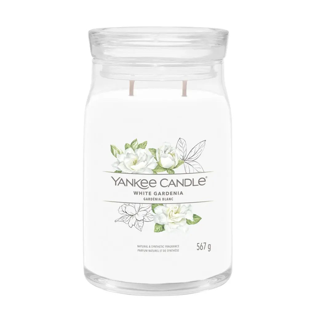 شمعة "يانكي كاندل" (Yankee Candle) الحجم الكبير (Signature Large Jar) - الجاردينيا البيضاء
