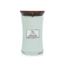 شمعة "وود ويك" (WoodWick) كبيرة بتصميم الساعة الرملية - خشب الميرمية وعشب البحر