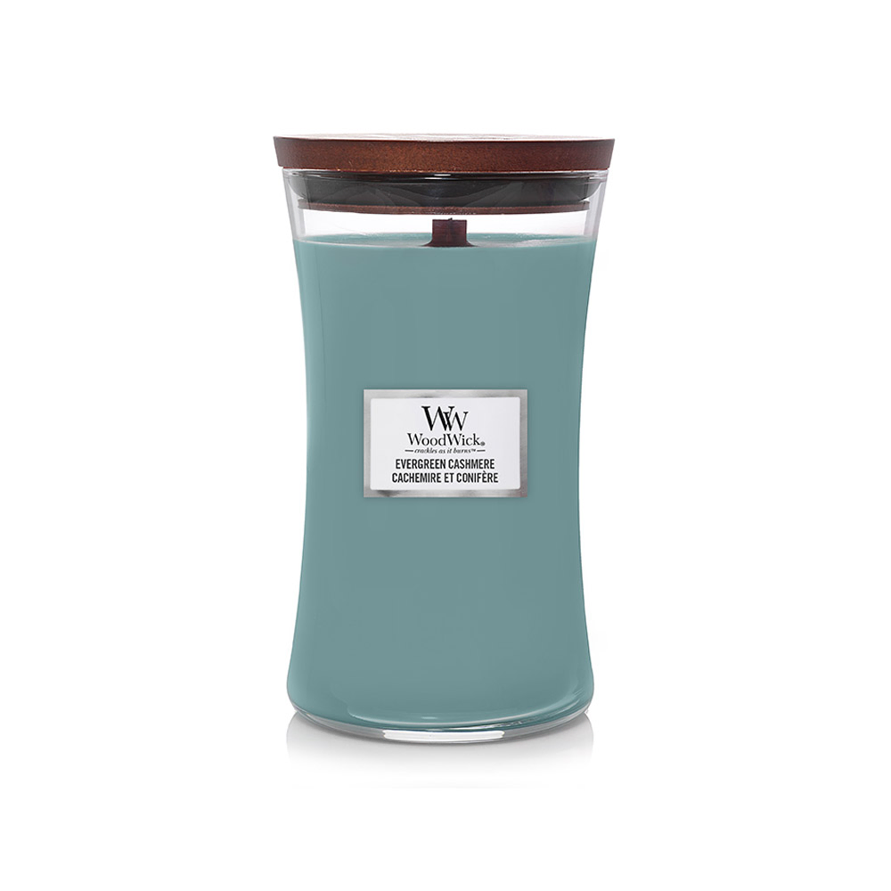 شمعة "وود ويك" (WoodWick) كبيرة بتصميم الساعة الرملية - كشمير