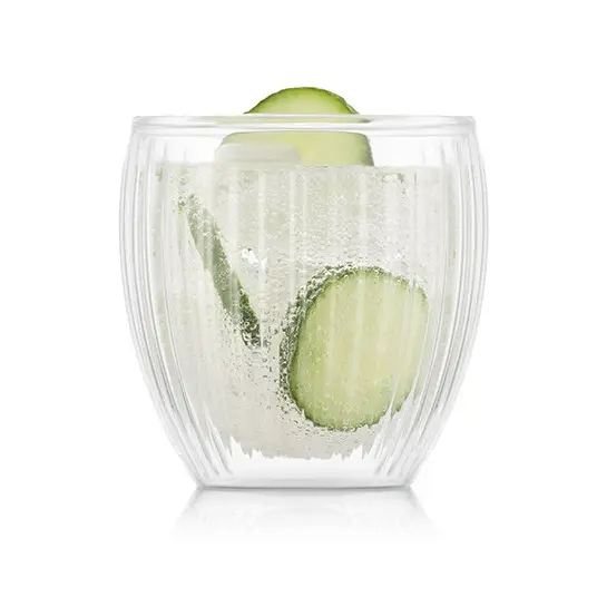 Bodum Pavina Double Wall Glass with Ribs 200ml - 2-Piece Set