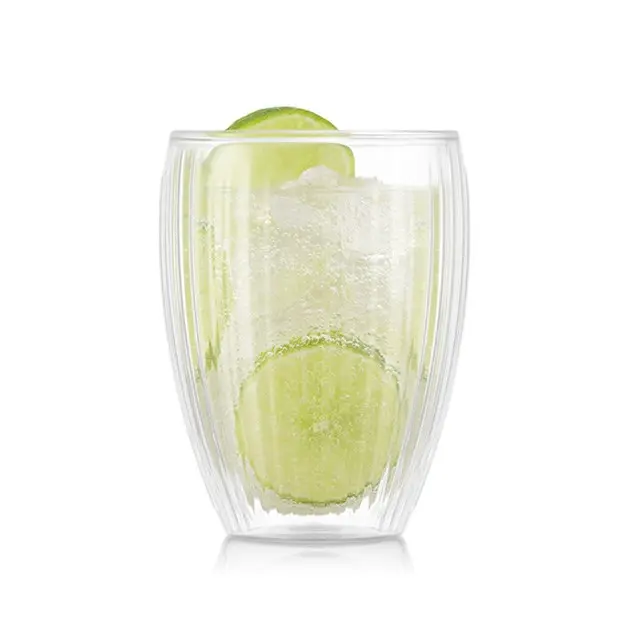 Bodum Pavina Double Wall Glass with Ribs 320ml - 2-Piece Set