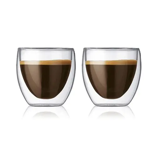Bodum Pavina Double Wall Espresso Glass 80ml - 2-Piece Set