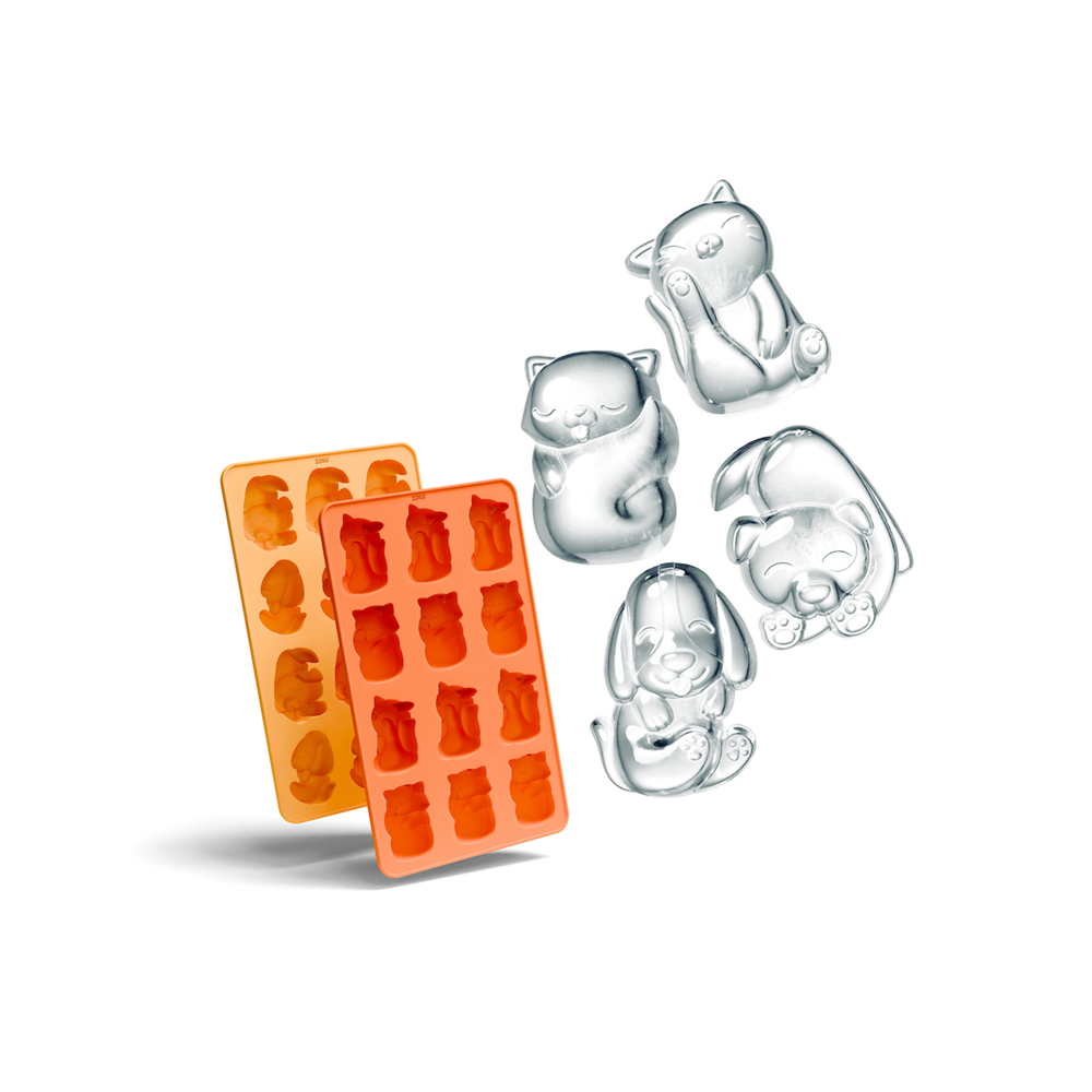 طقم قوالب مكعبات الثلج بتصميم القطط والكلاب من "زوكو" - مكون من قطعتين