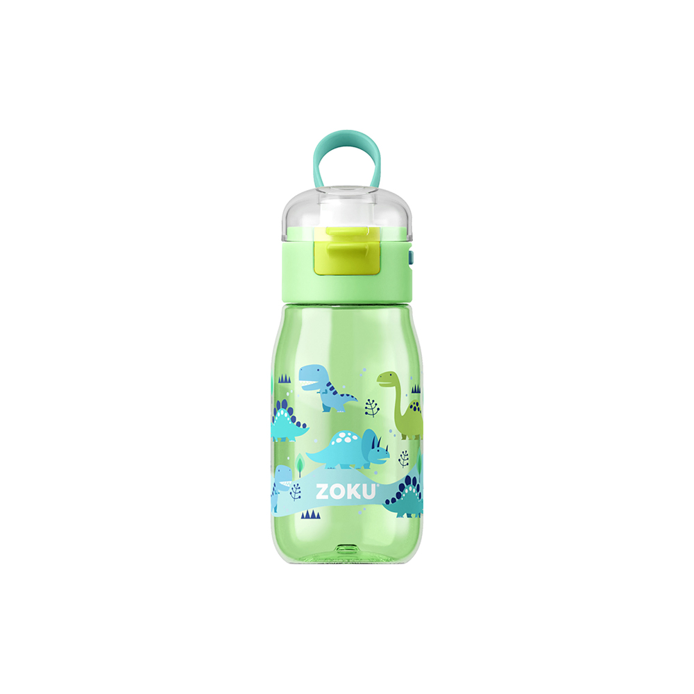 Zoku Kids Flip Gulp Bottle 475ml - Green Dino