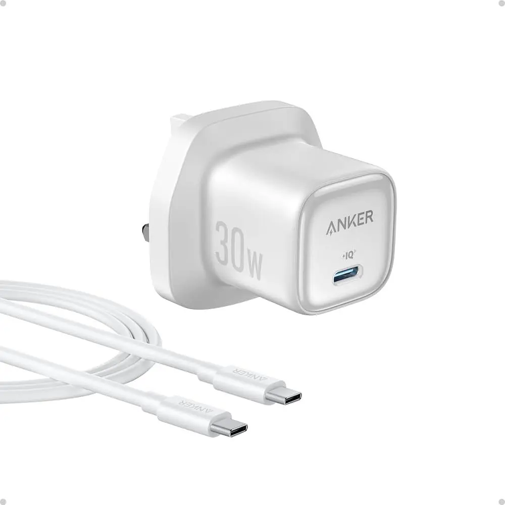 Anker Zolo Charger 30W PD 3.0 with 1m C-to-C Cable - White