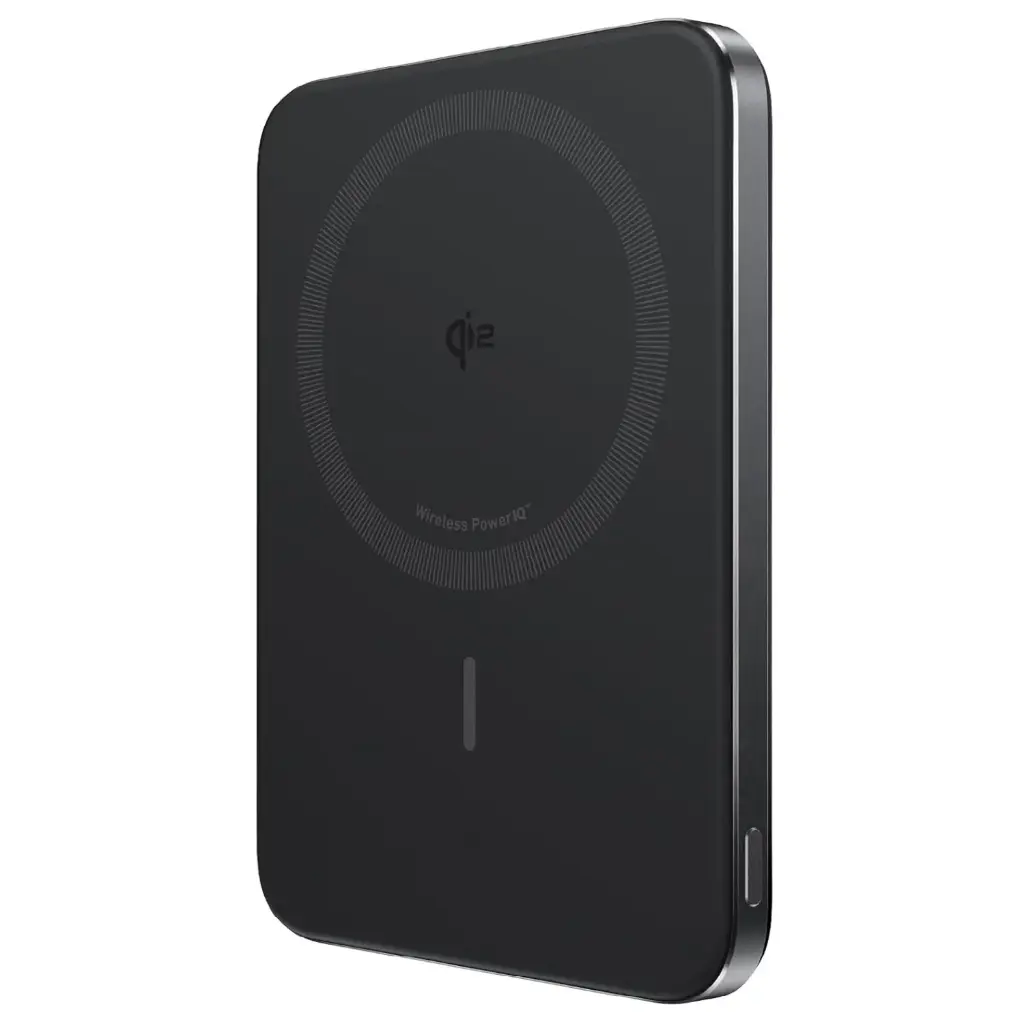 شاحن متنقل "أنكر نانو سليم" (Anker Nano Slim Power Bank) سعة 5000 مللي أمبير (بتقنية MagGo وMagSafe) - بلون أسود