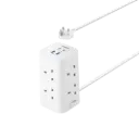 موصل طاقة "أنكر" (Anker Power Strip) بتصميم 12 في 1، بقدرة 20 واط، يضم 8 منافذ AC و4 منافذ USB - بلون أبيض