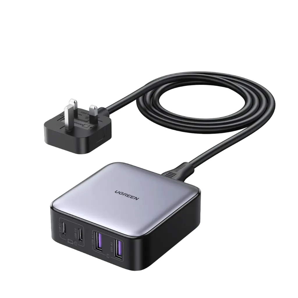 يوغرين (Nexode 90767) شاحن مكتبي "غان" (GaN) بـ 4 منافذ وقدرة 65 واط