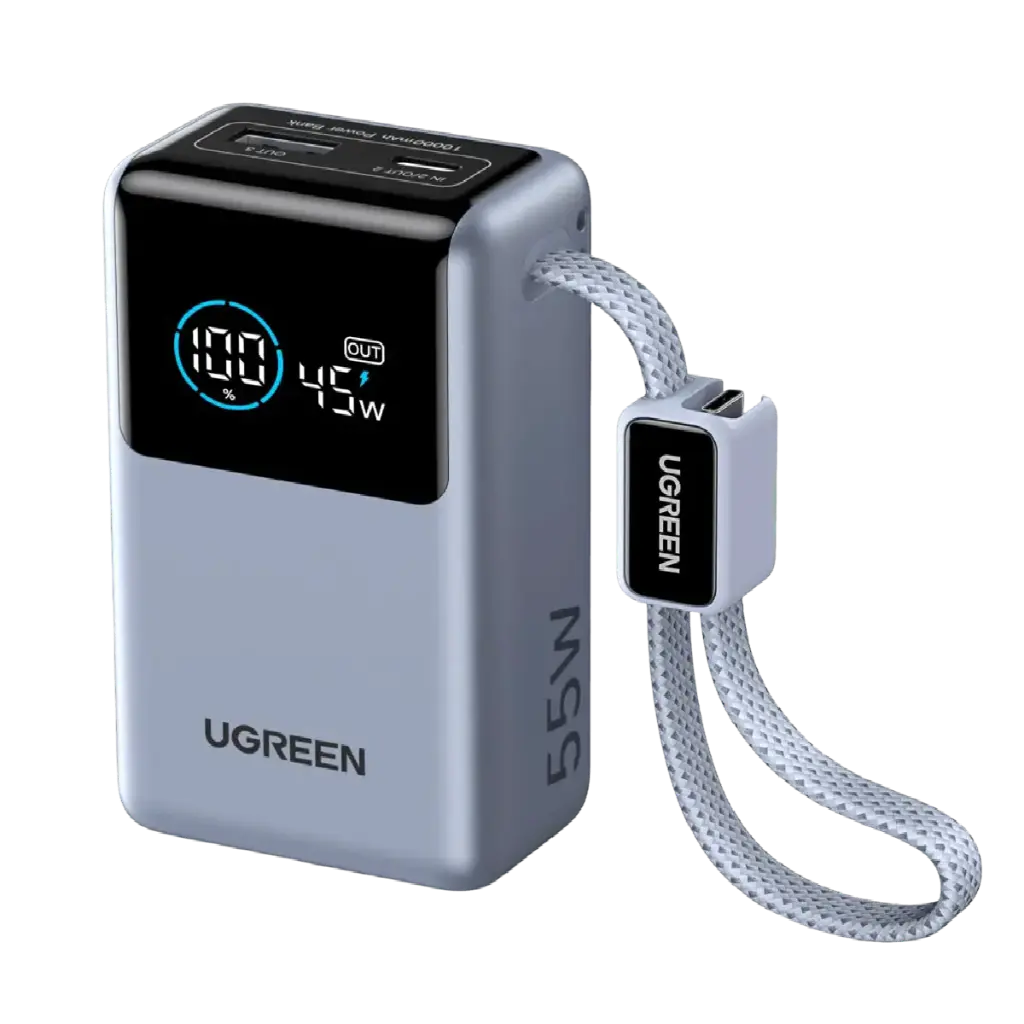 UGREEN Nexode 10000mAh 55W Mini Power Bank with Smart Digital Display and Bui...