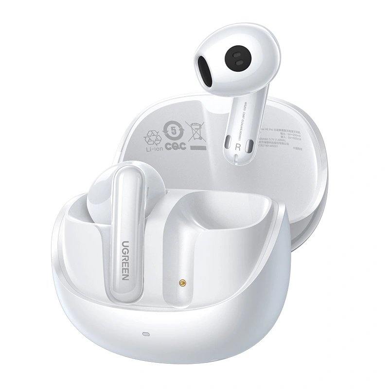 يوغرين (UGREEN HiTune H6 Pro) سماعات أذن لاسلكية "هاي تون إتش 6 برو" بخاصية إلغاء الضوضاء النشط الهجين (Hybrid ANC) طراز WS203 - أبيض