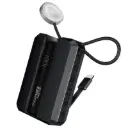 بروميت (Neo-10) بنك طاقة (Power Bank) بسعة 10000 مللي أمبير وقوة 30 واط مع كابل USB-C مدمج وشاحن لساعة آبل - أسود