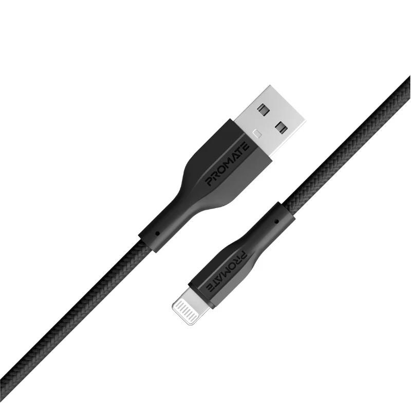 بروميت (XCord-Ai) كابل (USB-A) إلى (Lightning) بطول 1 متر - أسود