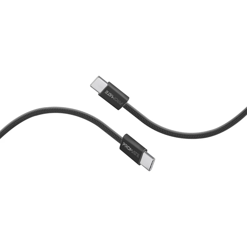 بروميت (EcoLine-CC120) كابل USB-C إلى USB-C بقدرة 60 واط وطول 1.2 متر - أسود