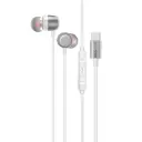 بروميت (Silken-ENC) سماعات أذن ستيريو سلكية بمنفذ (USB-C) مع تقنية إلغاء الضوضاء البيئية (ENC) - أبيض