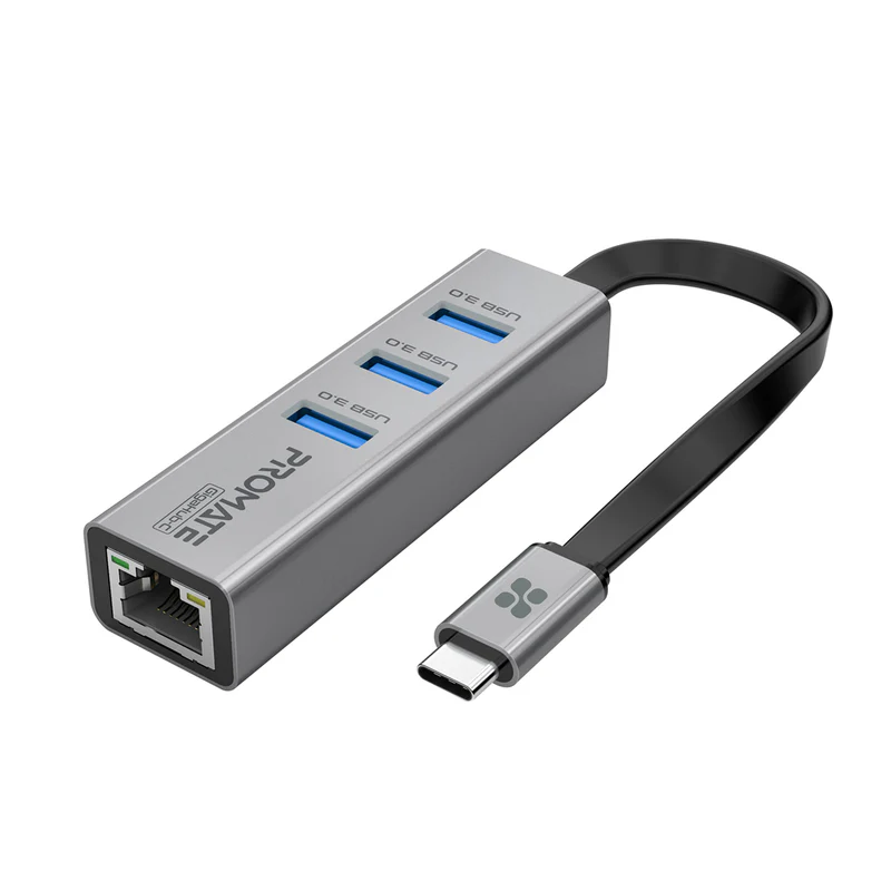 بروميت (GigaHub-C) موزع منافذ USB-C متعدد مع محول إيثرنت (Ethernet)