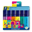 ستيدتلر (Textsurfer Classic 364 Happy) أقلام تحديد (Highlighters)، عبوة من 6 ألوان - 364 C6HA
