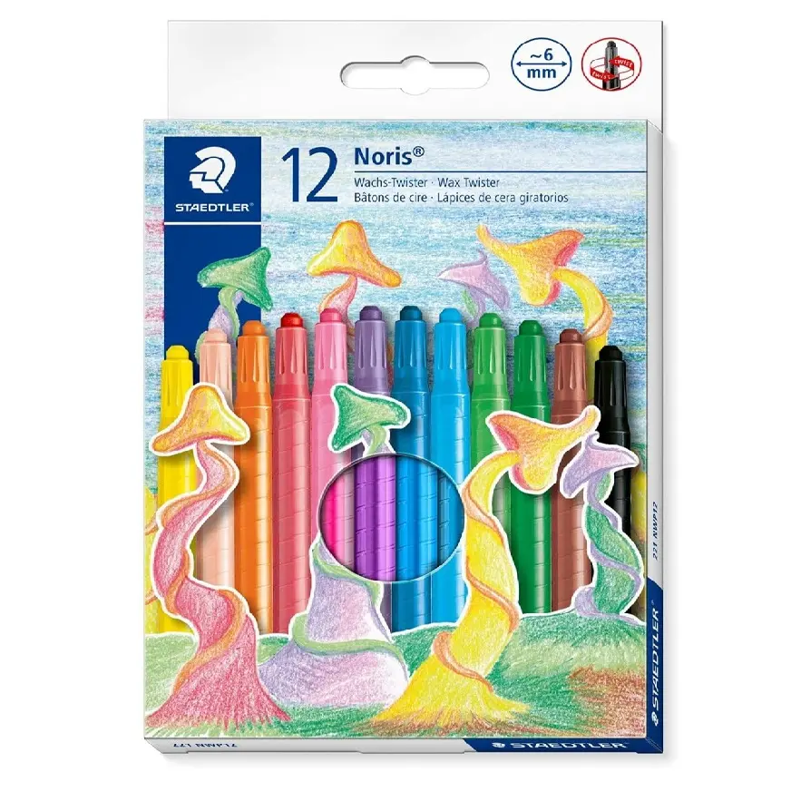 ستيدتلر (Noris 221) ألوان شمعية قابلة للف (Twister Crayons)، 12 لوناً - 221 NWP12