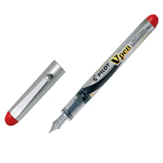 بايلوت (V-Pen) قلم حبر سائل للاستخدام لمرة واحدة، سن متوسط - أحمر - SVP-4M-R